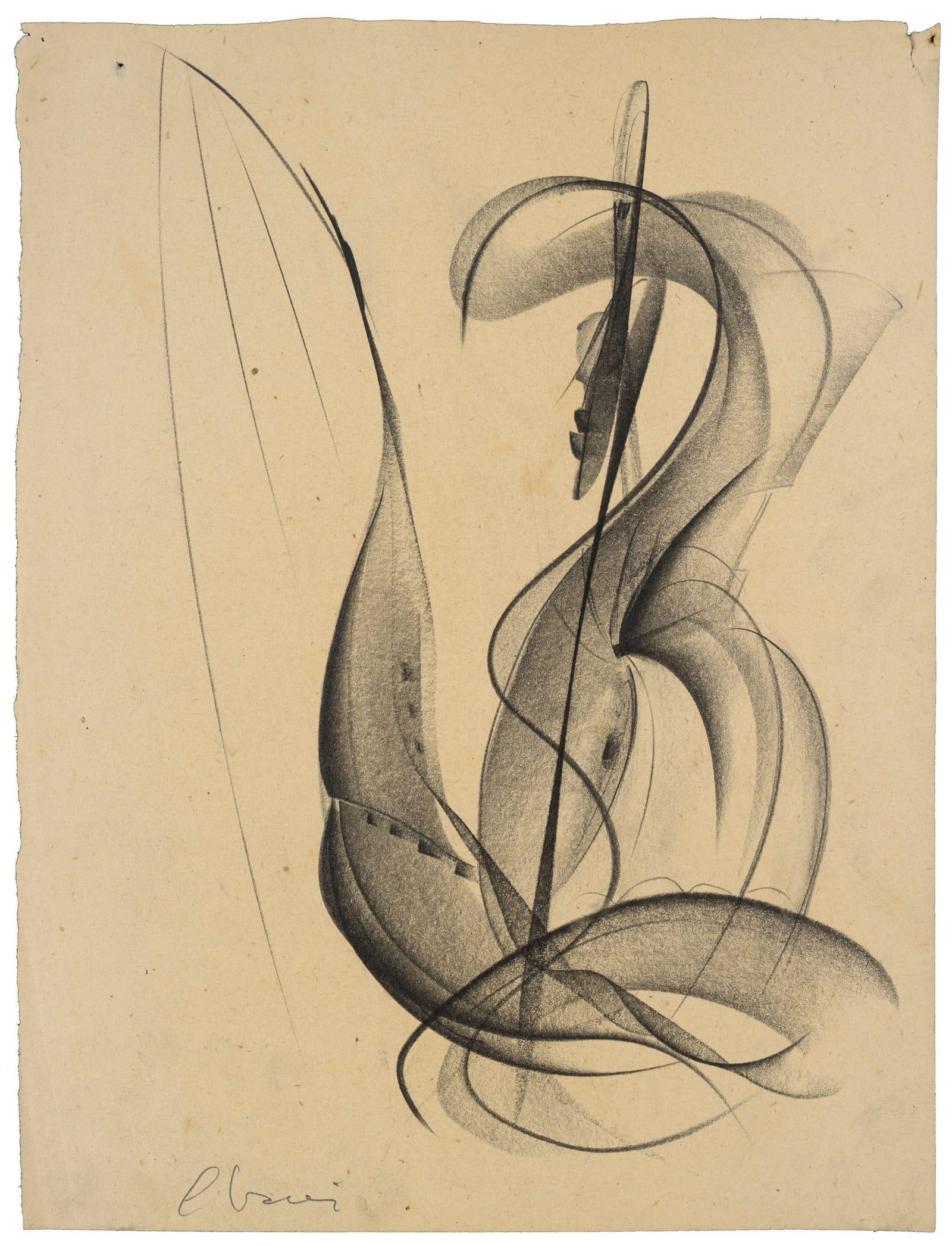Jean Chauvin, Sans titre, circa 1920, fusain sur papier